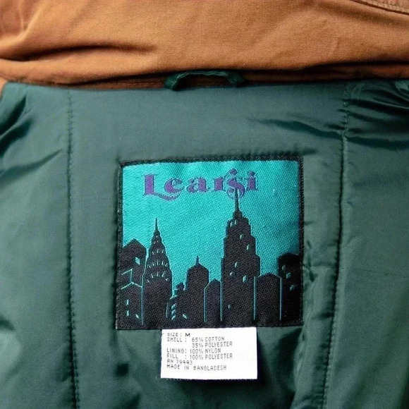 Vintage 90s Forest Green Quilted Parka Jacket by Learsi - M - Picture 7 of 7